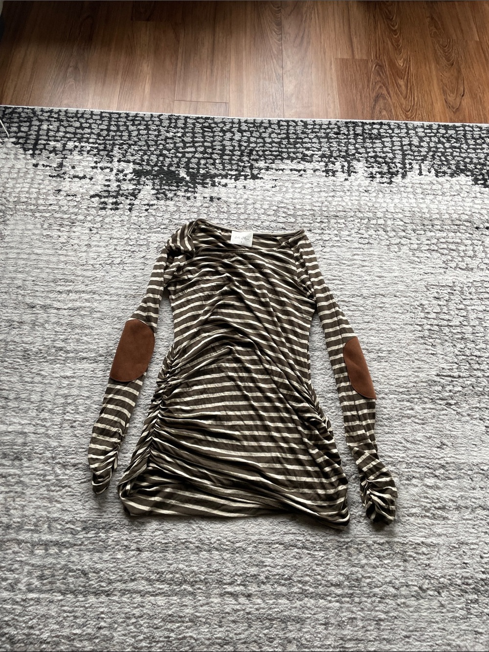 Ella Mara Striped Long Sleeve Top in Olive & Cream